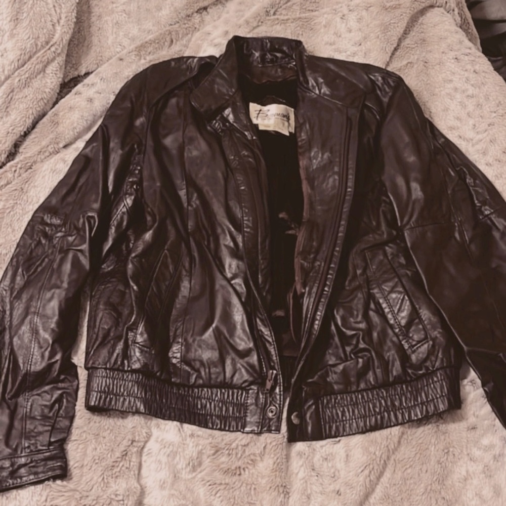 Vintage Berman Leather Motorcycle Bomber Jacket size 40